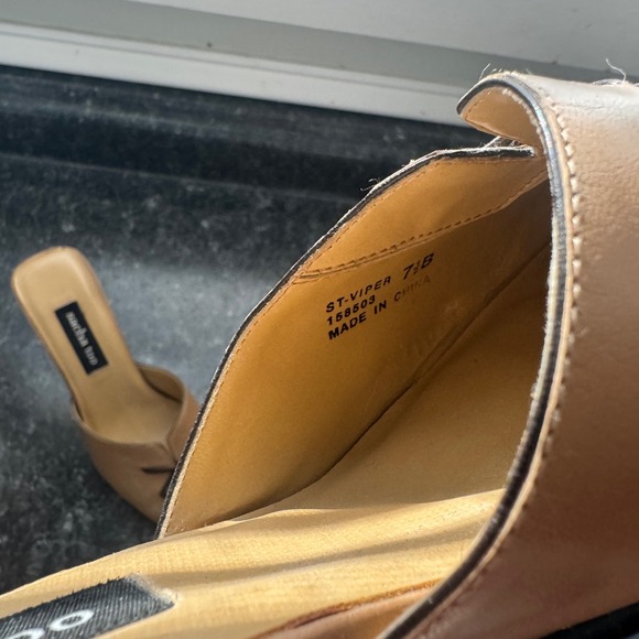 Sacha Too Women Tan Leather Pointed Toe Lace Up Mule Heels Size 7.5B - Picture 10 of 10